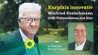 Kurpfalz innovativ Winfried Kretschmann virtuell im Wahlkreis